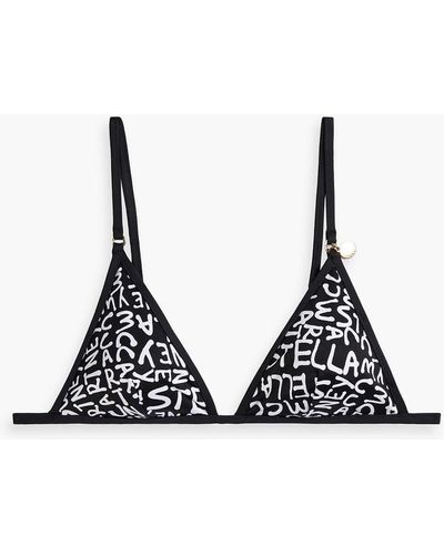 Stella McCartney Logo-print Triangle Bikini Top - Black
