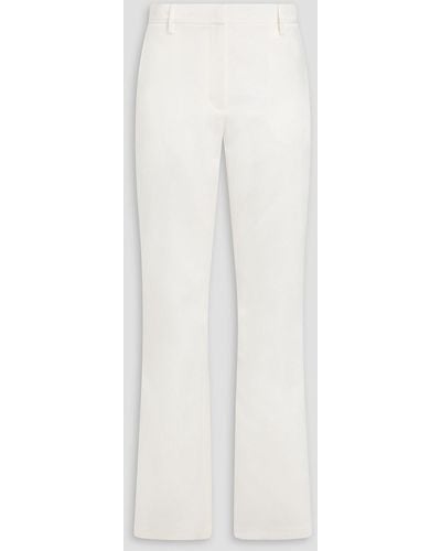 Magda Butrym Wool And Silk-blend Crepe-satin Flared Trousers - White