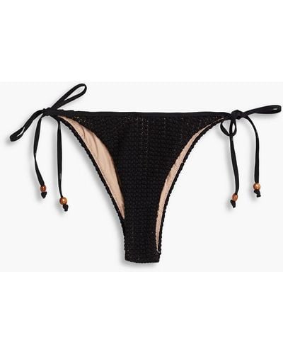 Seafolly Dream Catcher Crochet Low-rise Bikini Briefs - Black