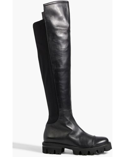 Malone Souliers Bea Leather And Neoprene Over-the-knee Boots - Black