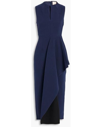 ROKSANDA Draped Crepe Midi Dress - Blue