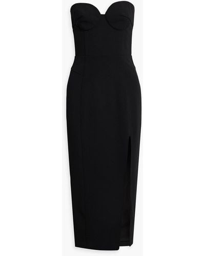 Nicholas Sabi Strapless Crepe Midi Dress - Black