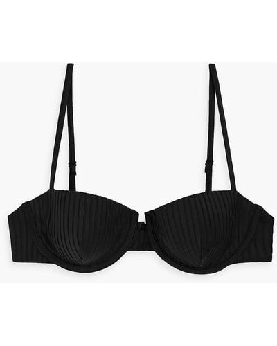 Onia Dalia Ribbed Underwired Bikini Top - Black