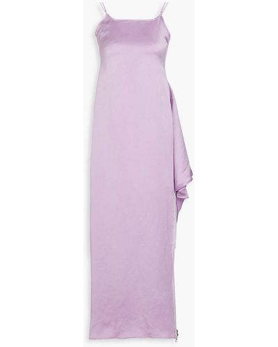 JW Anderson Zip-detailed Crepe-satin Midi Dress - Purple