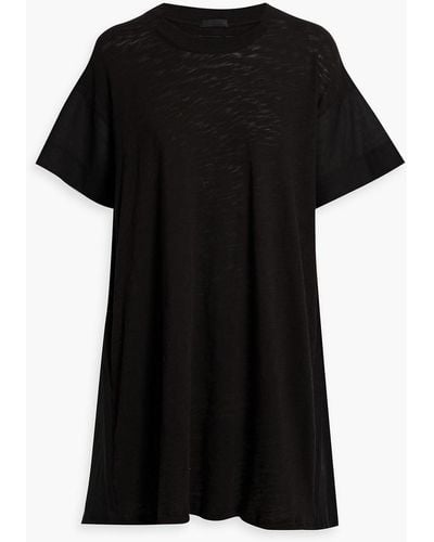 ATM Slub Cotton-jersey Mini Dress - Black