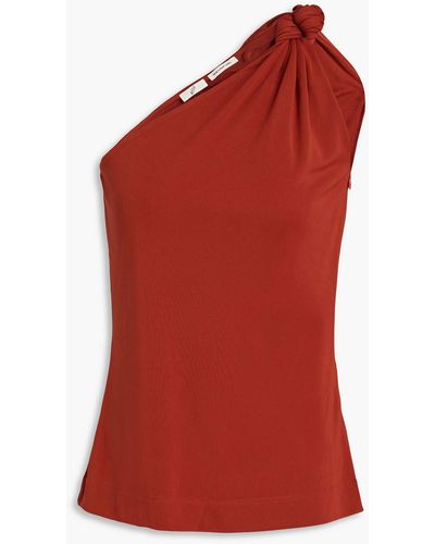 BITE STUDIOS One-shoulder Knotted Jersey Top - Red