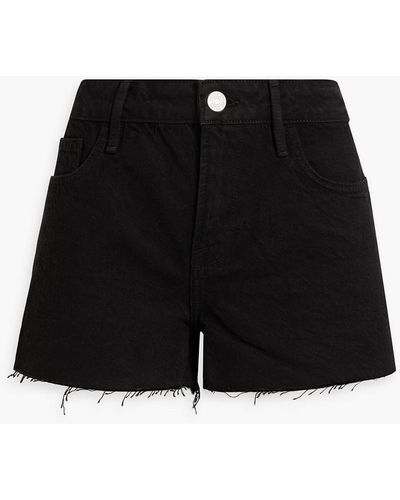 FRAME Le Grand Garcon Denim Shorts - Black