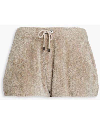 Brunello Cucinelli Metallic Knitted Shorts - Natural