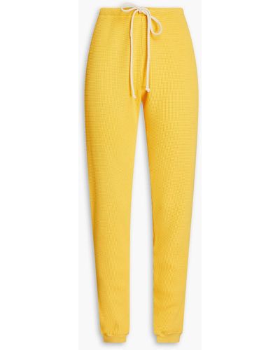 American Vintage Waffle-knit Corded Lace Track Trousers - Yellow