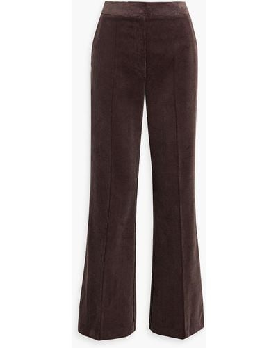 Iris & Ink Felicity Cotton-corduroy Flared Trousers - Brown