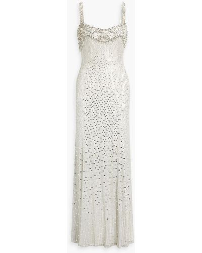 Jenny Packham Calypso Embellished Tulle Gown - White