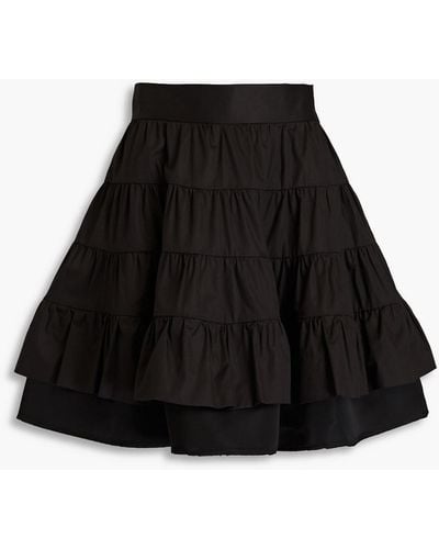 Sandro Fanfan Tiered Cotton-twill Mini Skirt - Black