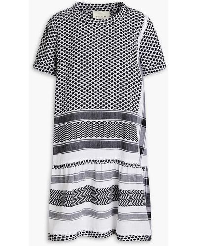 Summery Copenhagen Dress 2 V Gathered Cotton-jacquard Mini Dress - Grey