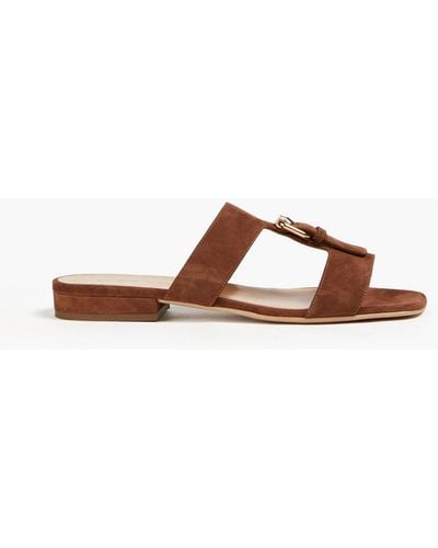 Sergio Rossi Buckled Suede Sandals - Brown