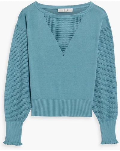 Joie Josepha Crochet-knit Cotton Sweater - Blue