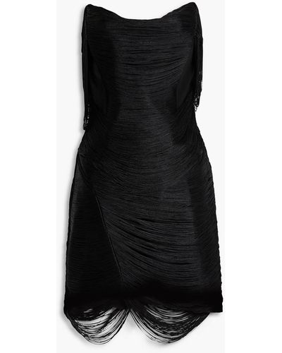 Jonathan Simkhai Camden Strapless Fringed Crepe Mini Dress - Black