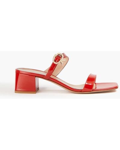 Gianvito Rossi Sandy Patent-leather Mules - Red