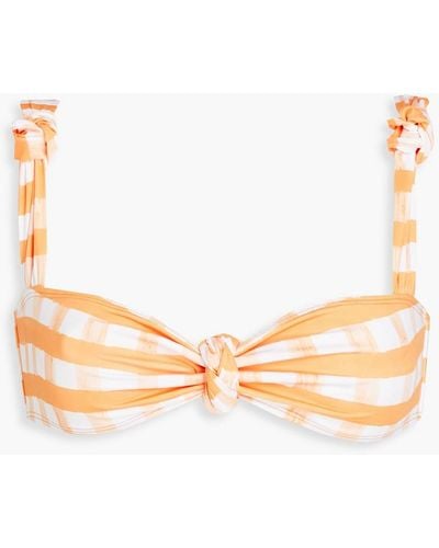 Jacquemus Vichy Knotted Gingham Bikini Top - Orange