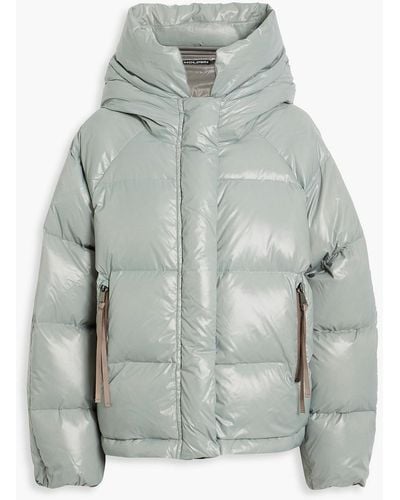 Holden Quilted Coated Hooded Down Jacket - Gray