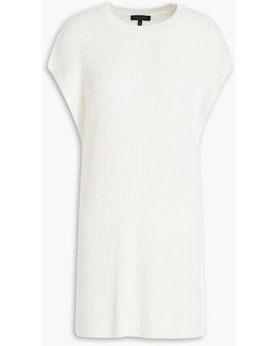 Rag & Bone Dakota Ribbed-knit Mini Dress - White