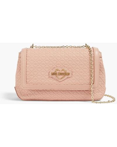 Love Moschino Embossed Faux Leather Shoulder Bag - Pink