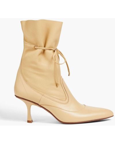 Zimmermann Tie-detailed Leather Ankle Boots - Natural