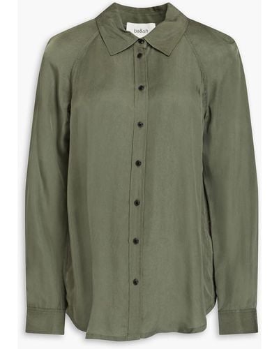 Ba&sh Ambre Washed-cupro Shirt - Green