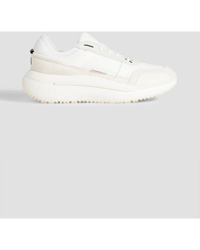 Y-3 Ajatu Run Neoprene, Canvas And Suede Sneakers - White