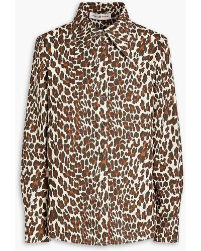 Tory Burch Reva hemd aus baumwollpopeline mit leopardenprint - Mehrfarbig