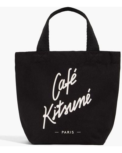 Café Kitsuné Bedruckte tote bag aus canvas - Schwarz