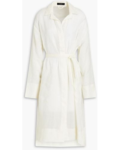 JOSEPH Darja Ramie-voile Midi Shirt Dress - White
