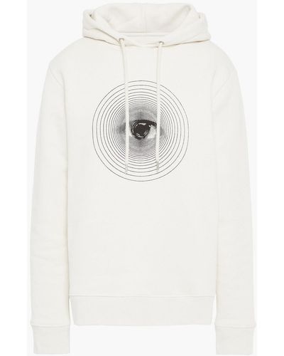 Rabanne Bedruckter hoodie aus biobaumwollfleece - Weiß