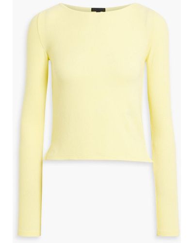 ATM Ribbed Stretch-modal Top - Yellow