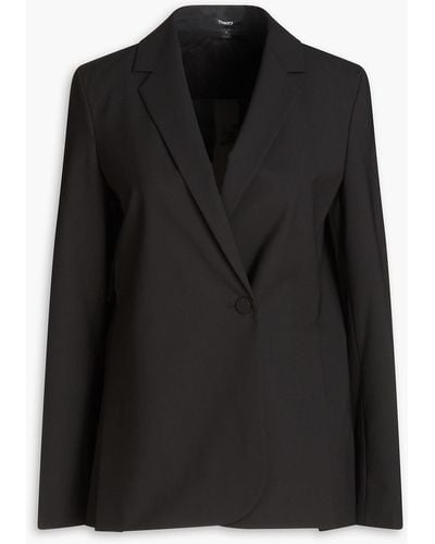 Theory Double-breasted Wool-blend Blazer - Black