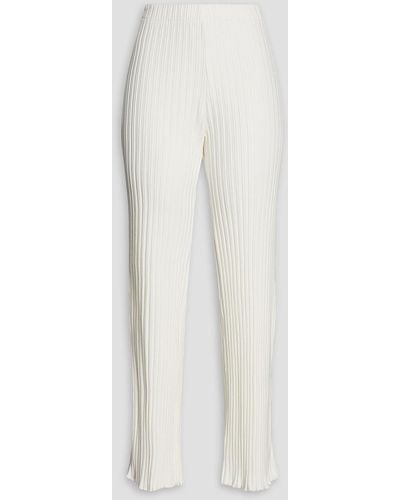 Simon Miller Ribbed Stretch-micro Modal Wide-leg Trousers - White