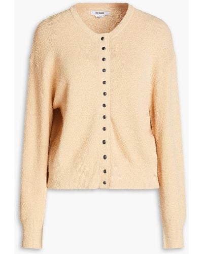 RE/DONE Bouclé-knit Cotton-blend Cardigan - Natural