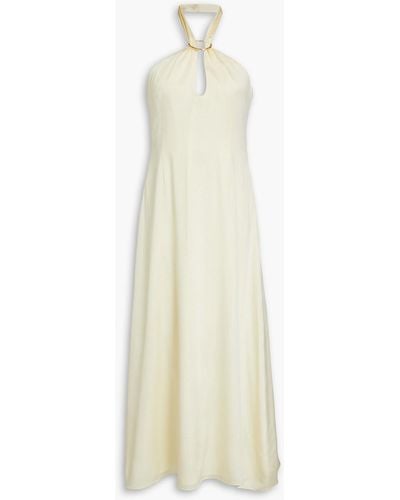 Rejina Pyo Lily Stretch-silk Satin Halterneck Midi Dress - White