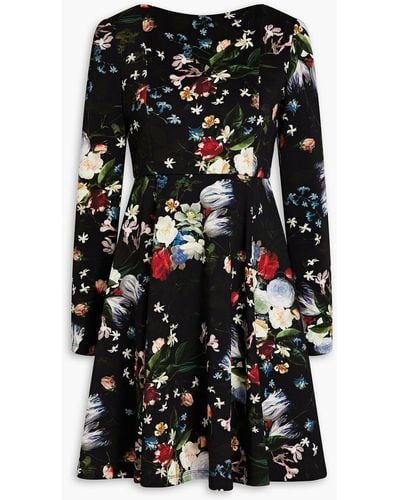 Erdem Minikleid aus jersey mit floralem print - Schwarz