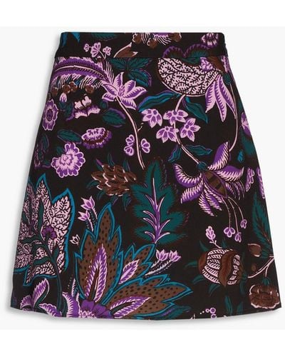 RHODE Morgan Printed Crepe Mini Skirt - Black