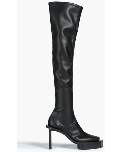 1017 ALYX 9SM Bee Faux Leather Platform Thigh Boots - Black