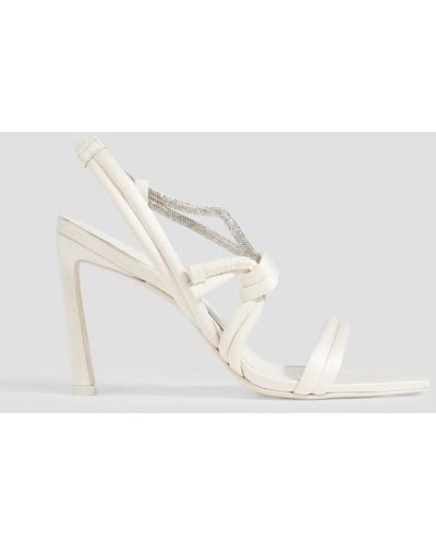 Jonathan Simkhai Cassie Crystal-embellished Satin Slingback Sandals - White
