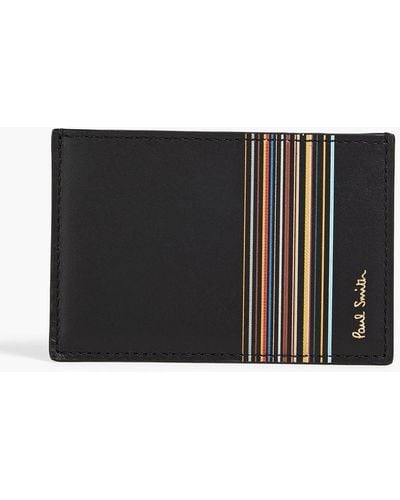 Paul Smith Striped Leather Cardholder - Black