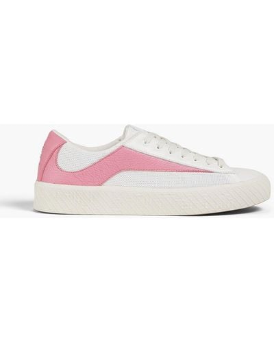 BY FAR Rodina Perforated Leather And Suede Trainers - Pink