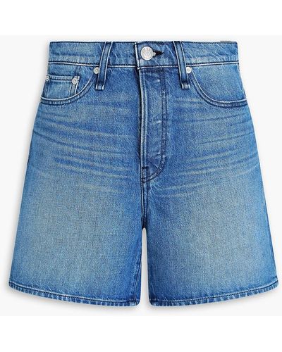 Rag & Bone Maya Faded Denim Shorts - Blue