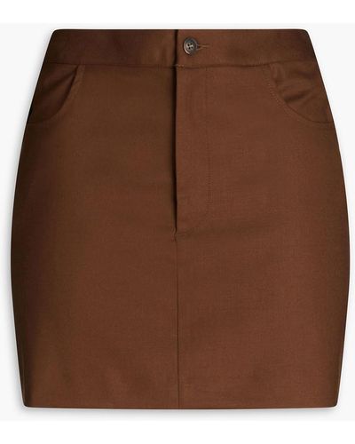Loulou Studio Hornby Wool-blend Twill Mini Skirt - Brown