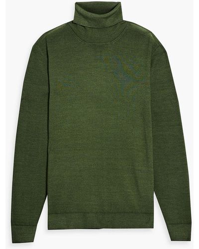 Peserico Mélange Wool Turtleneck Sweater - Green