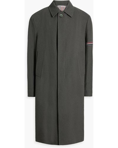 Thom Browne Striped Cotton-blend Bouclé Coat - Gray