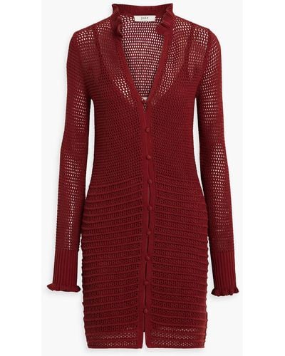 Joie Torrens Open-knit Cotton Mini Dress - Red
