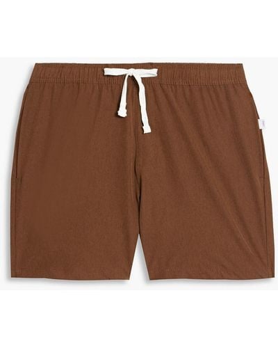 Onia Land To Water Stretch-chambray Shorts - Brown