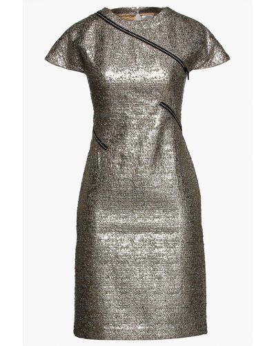 Huishan Zhang Embellished Bouclé-tweed Dress - Metallic